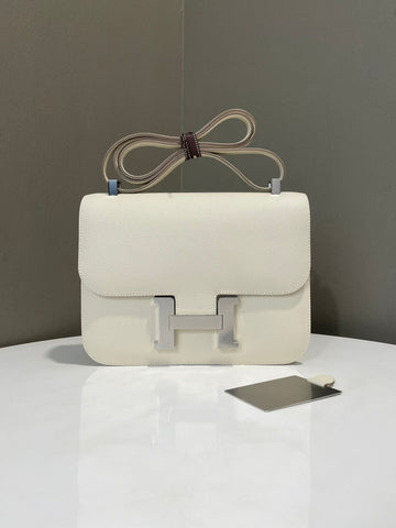 Hermes Constance 1-24 Craie Epsom