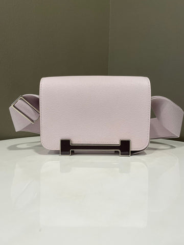 Hermes Geta Mauve Pale/ Rouge Sellier Chèvre