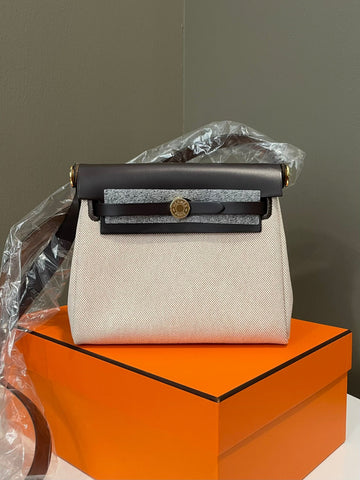 Hermes Herbag Mini 20 Ecru / Beige / Ebene