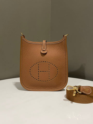 Hermes Mini Evelyn Gold Clemence