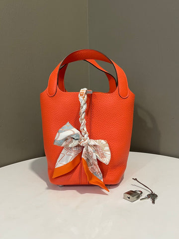 Hermes Picotin Lock 18 Orange Poppy Clemence