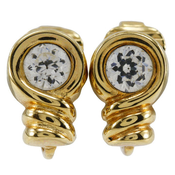Dior   Gold Plated Rhinestone Earrings