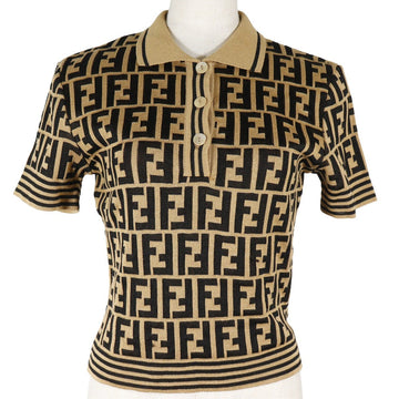 Fendi Zucca Cotton Knit Polo Shirt