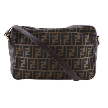 Fendi Zucca Nylon Canvas Leather Shoulder Bag