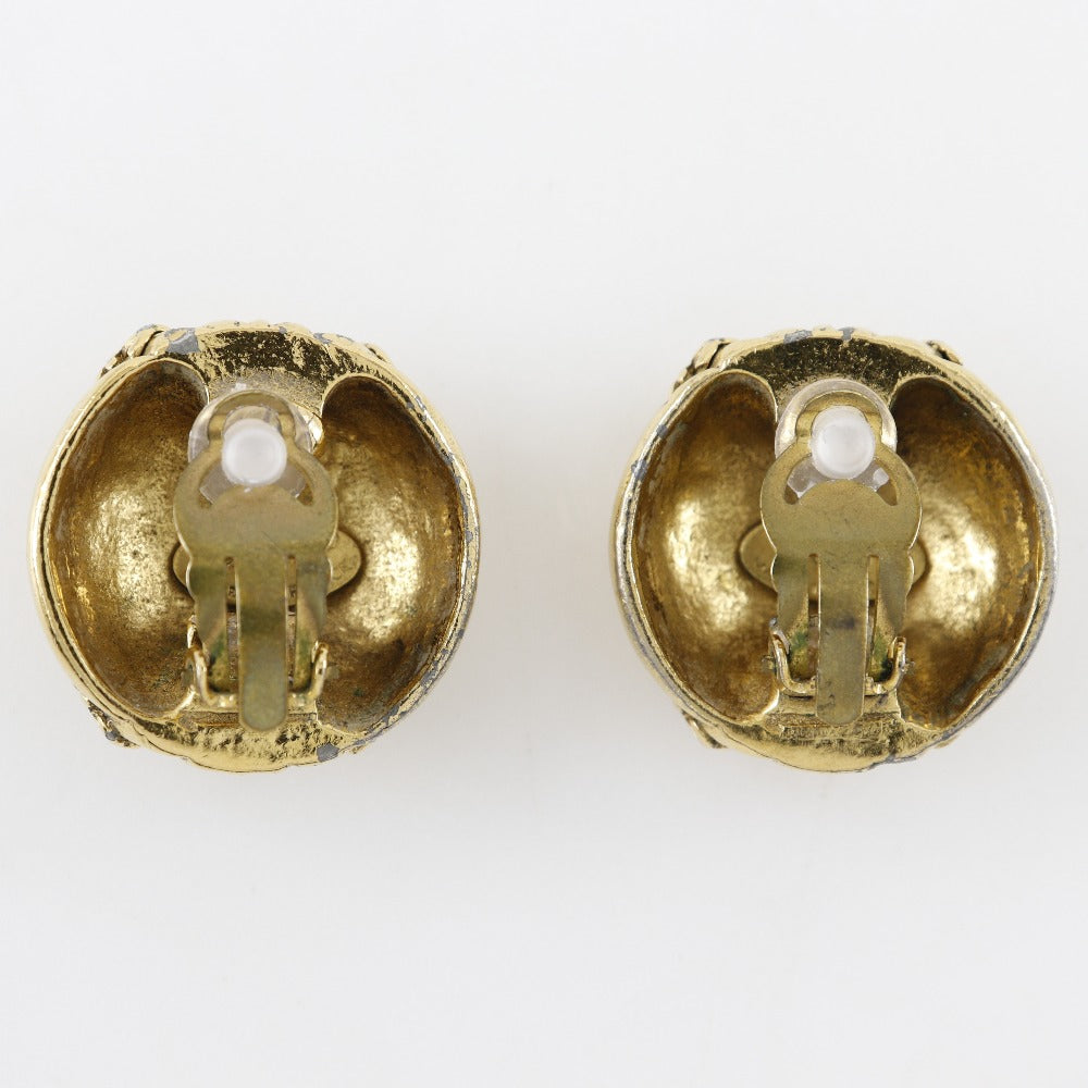 CHANEL Earring Plated Gold gold   COCO Mark