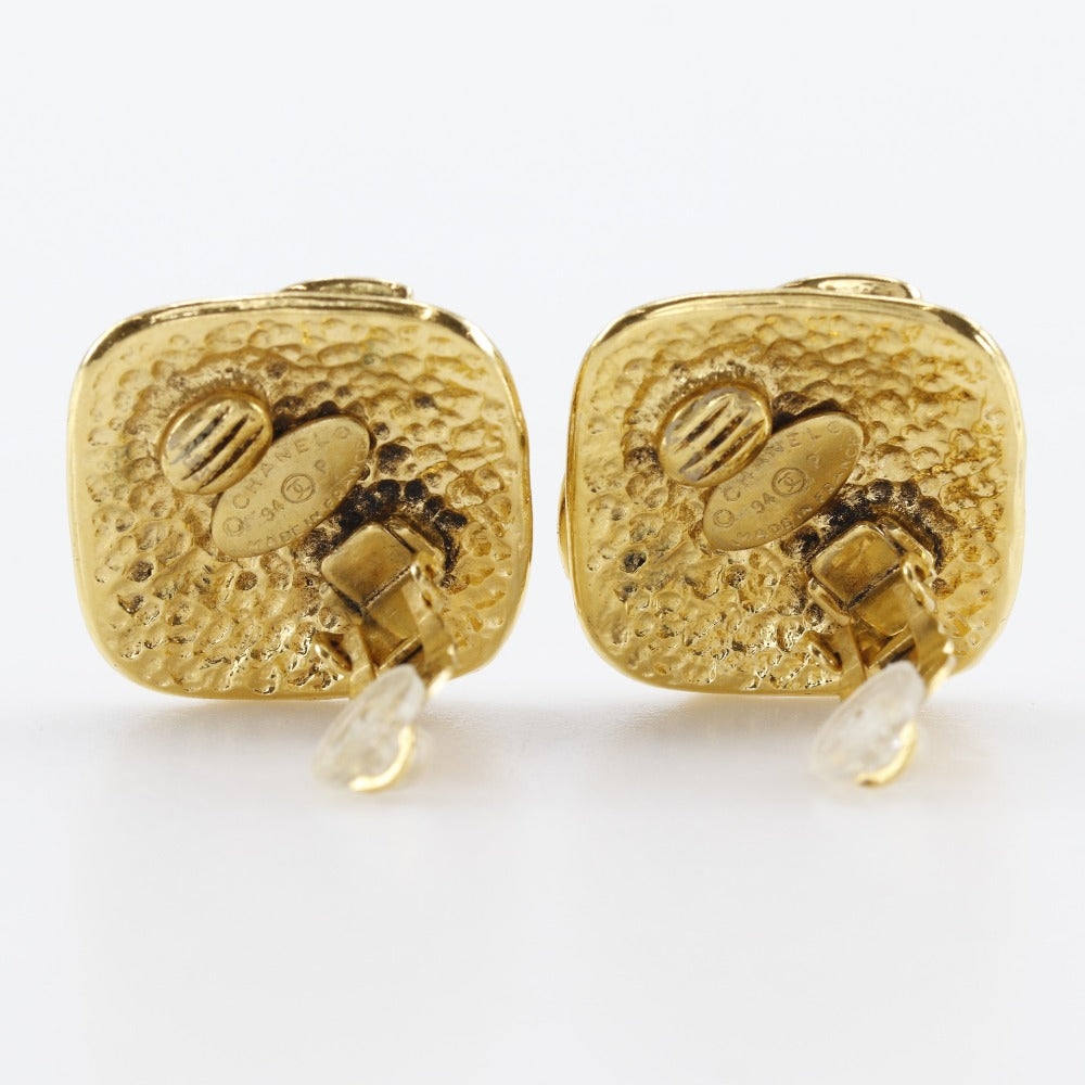 CHANEL Earring Plated Gold gold   COCO Mark