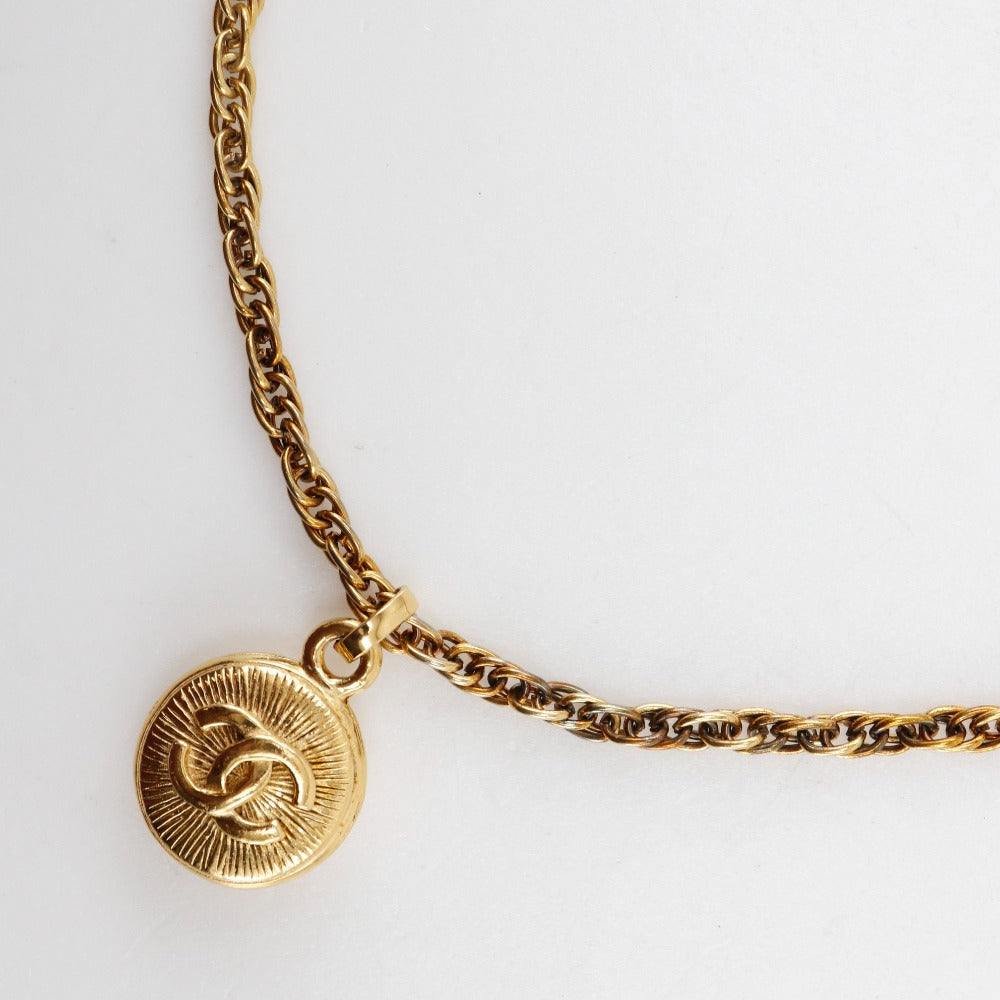 CHANEL Necklace Plated Gold gold   COCO Mark
