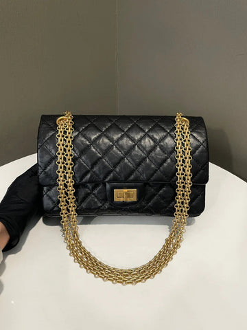 Chanel 2.55 225 Reissue Double Flap Black Calfskin
