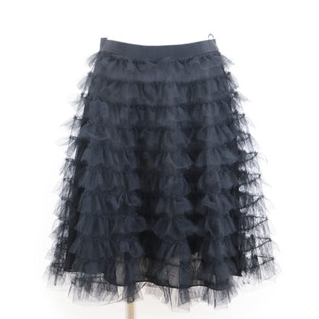 Christian Dior Tiered Frill Tulle Skirt Black