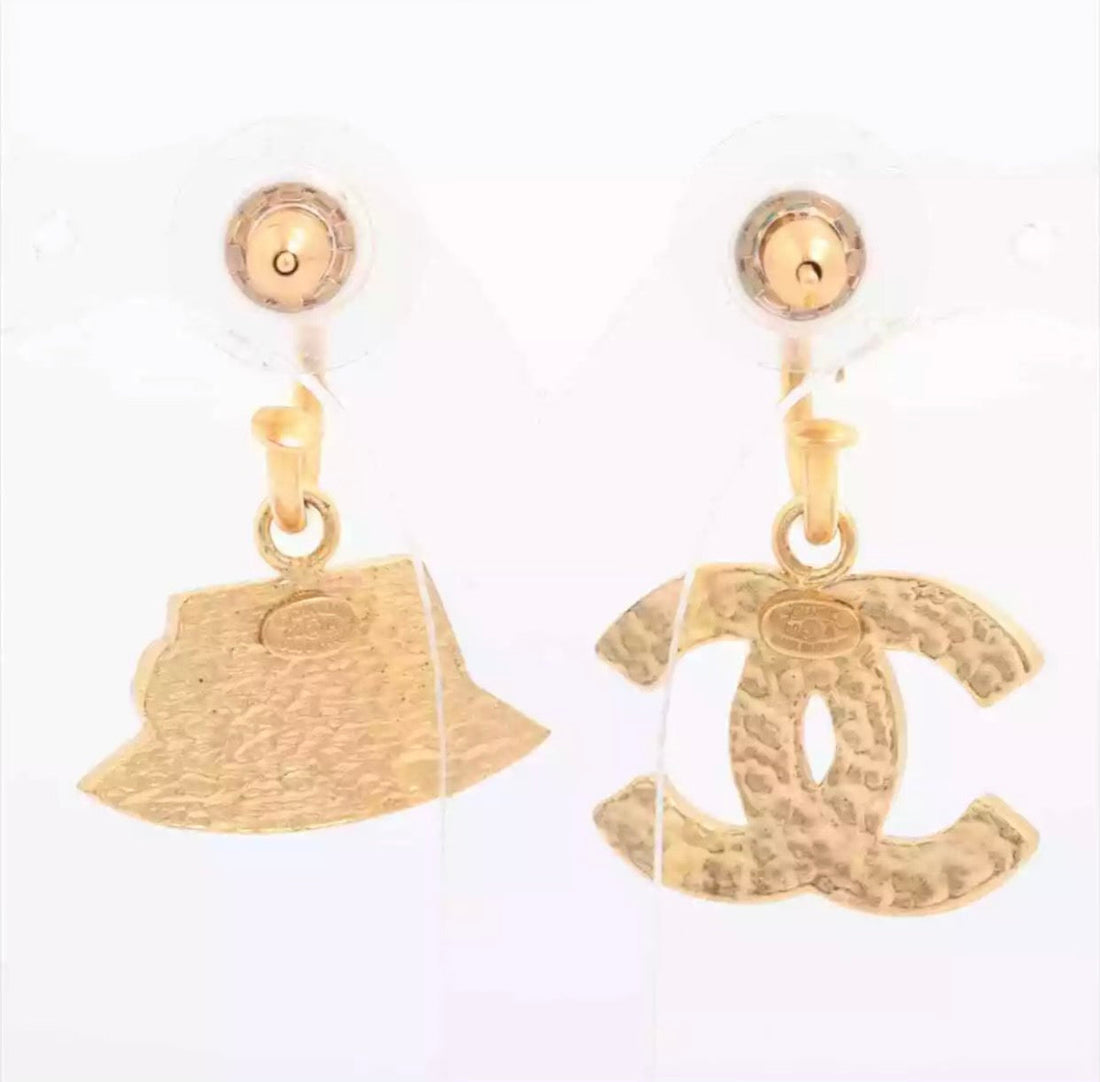 CHANEL COCO MARK 02A GOLD PLATED EARRINGS