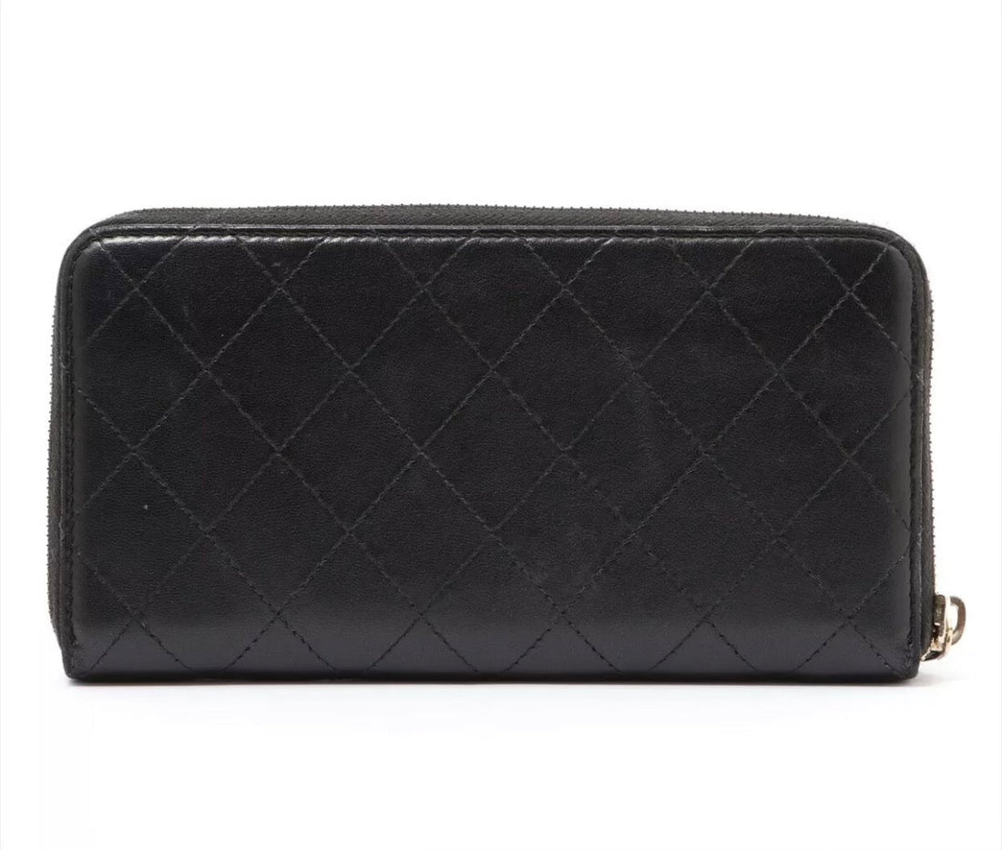 Chanel Caviar Leather Quilted Long Zippy Wallet