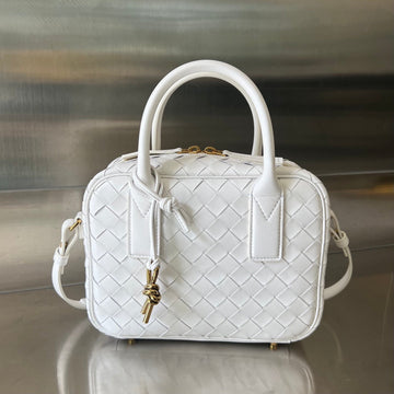 BV GETAWAY SMALL 23CM WHITE LAMBSKIN House Of Sarah