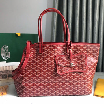 CHIEN GRIS & POCKET 34 RED CANVAS House Of Sarah Bags