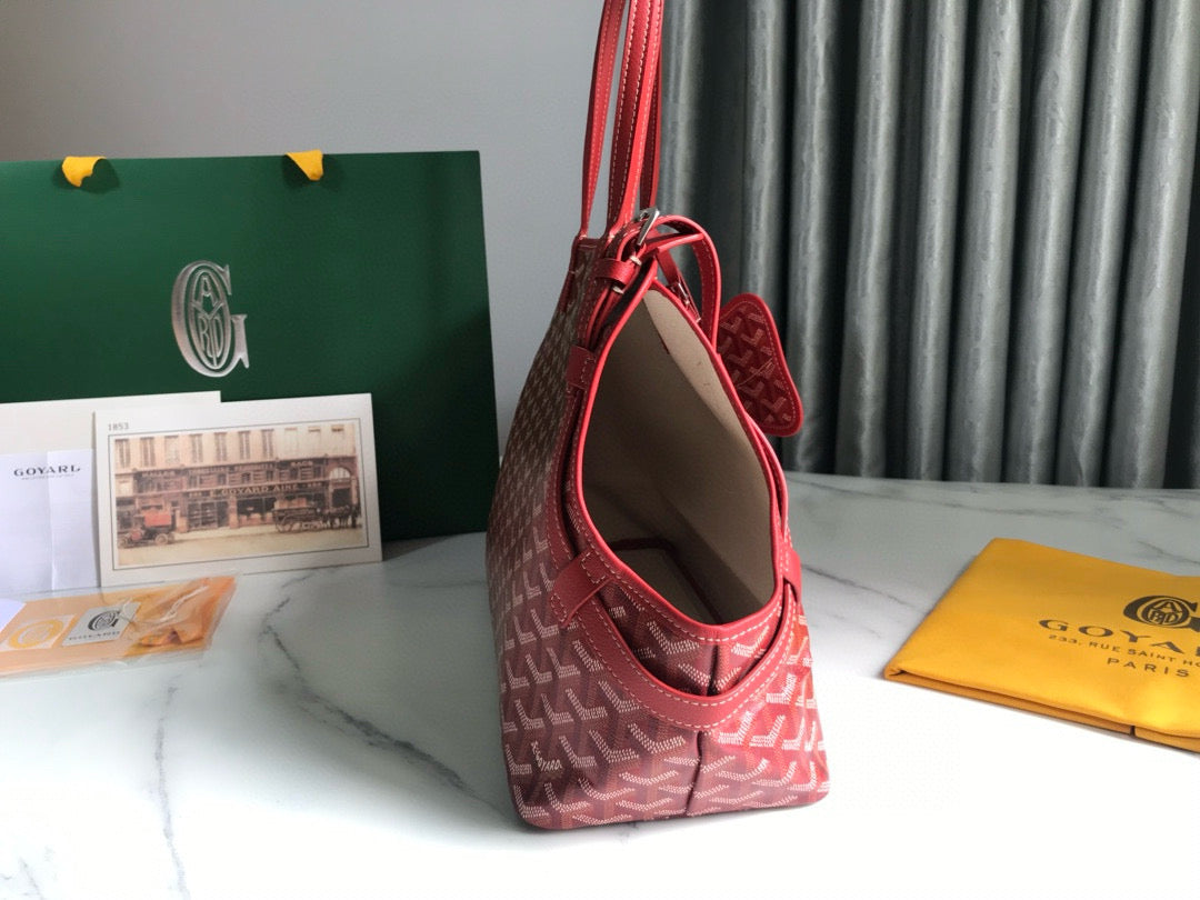CHIEN GRIS & POCKET 34 RED CANVAS House Of Sarah Bags