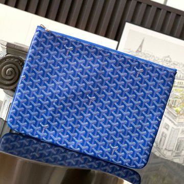 SENAT POCHETTE IN SKY BLUE GOYARDINE CANVAS House Of Sarah