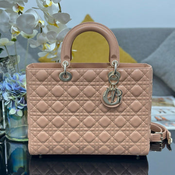 LARGE 32 LADY BAG IN PEACE LAMBSKIN WITH GOLD HARDWARE House Of Sarah Bags