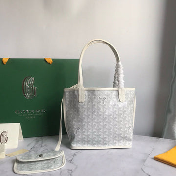 ANJOU MINI BAG 20 IN MILKY WHITE GOYARDINE CANVAS AND CALFSKIN House Of Sarah Bags