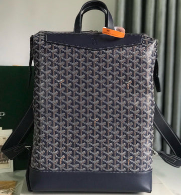 CISALPIN BACKPACK 43 IN NAVY BLUE GOYARDINE CANVAS AND CALFSKIN House Of Sarah Bags