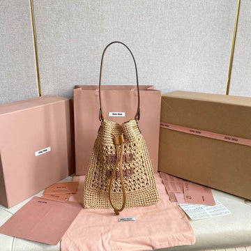 WOVEN BAG 23 IN NATURAL RAFFIA House Of Sarah