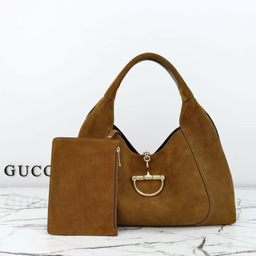 SOFTBIT MAXI SHOULDER BAG 46 IN SADDLE BROWN SUEDE House Of Sarah