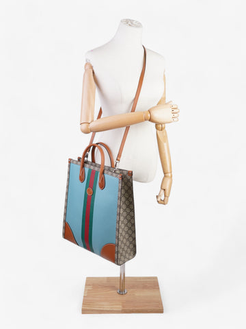 Gucci Interlocking G Web Tote Lunar New Year Limited Edition GG Supreme / Blue / Brown Coated Canvas