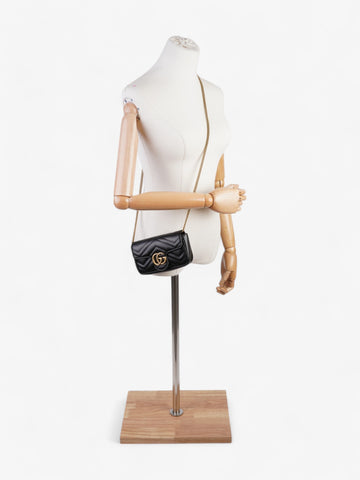 Gucci GG Marmont Black Matelasse Leather Super Mini