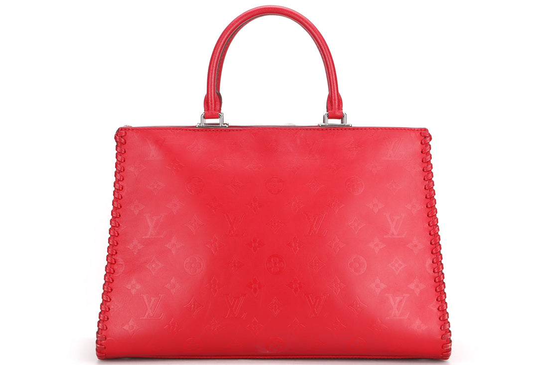 LOUIS VUITTON M54146 VERY ZIPPED 2 WAY TOTE BAG (DR2167) 34.5CM RUBY LEATHER SILVER HARDWARE, WITH KEYS, LOCK, STRAP, DUST COVER & BOX