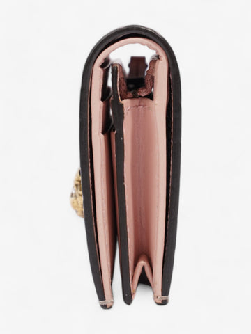 Gucci Guccissima Signature Crystal Cat  Case Wallet Light Candy Pink Calfskin Leather