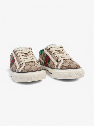 Gucci GG Tennis 1977 Sneakers Beige  / Green / Red Canvas EU 37 UK 4