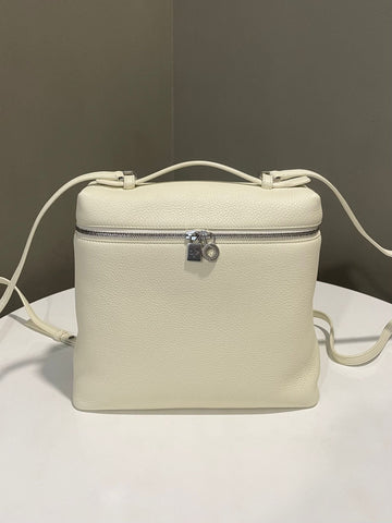 Loro Piana Extra Pocket Backpack L23.5  Ivory Milk Grainy
