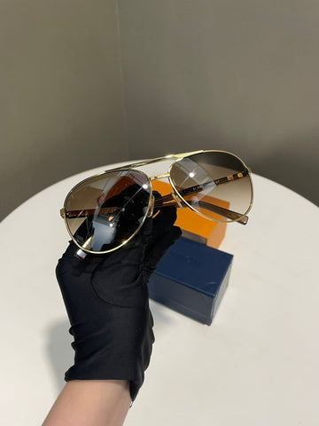 Louis Vuitton Attitude Pilot Sunglasses Damier Metal Frame