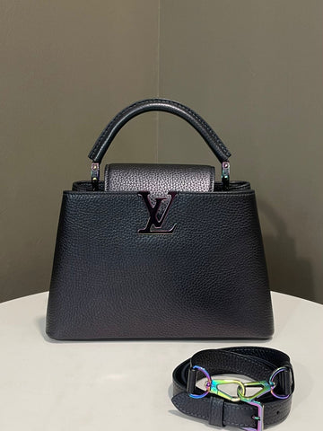 Louis Vuitton Capucines Mermaid Black Grainy Leather