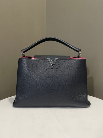 Louis Vuitton Capucines GM Black Grainy Leather