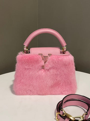 Louis Vuitton Capucines Mini  Sakura Pink Mink Fur