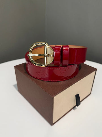 Louis Vuitton Ceinture Belt Red Vernis