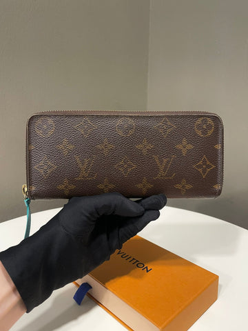 Louis Vuitton Clemence Wallet  Turquoise/ Monogram Canvas