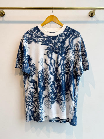 Louis Vuitton Graphic Knitted T-Shirt Blue and White