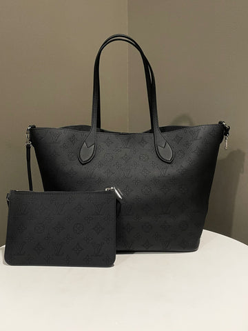 Louis Vuitton Mahina Blossom MM Tote Black Perforated leather