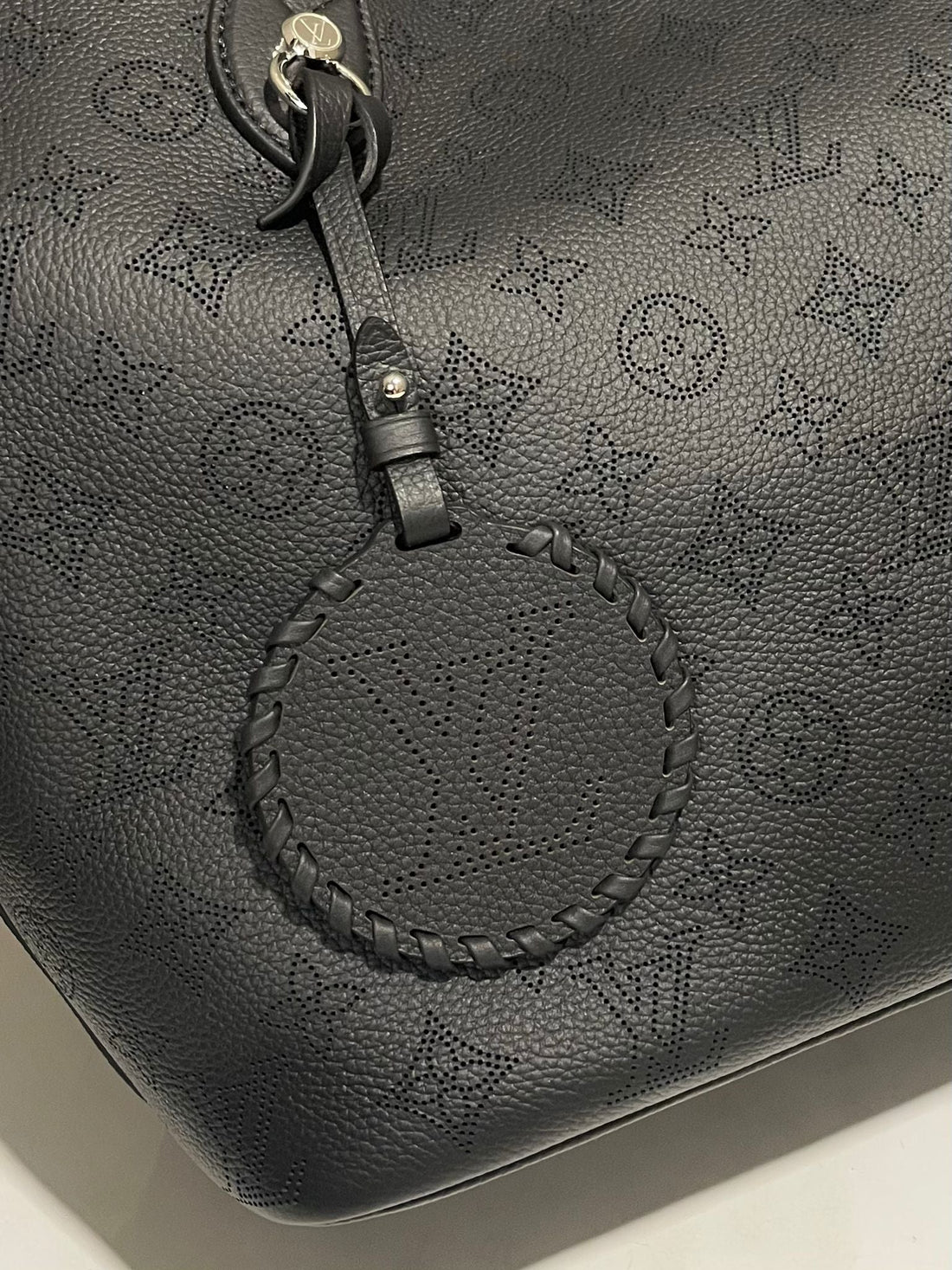 Louis Vuitton Mahina Blossom MM Tote Black Perforated leather