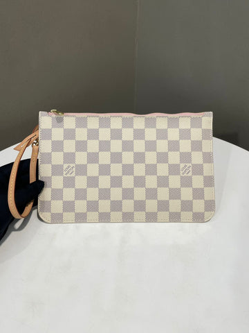 Louis Vuitton Neverfull Zip Pouch Rose Ballerine Canvas