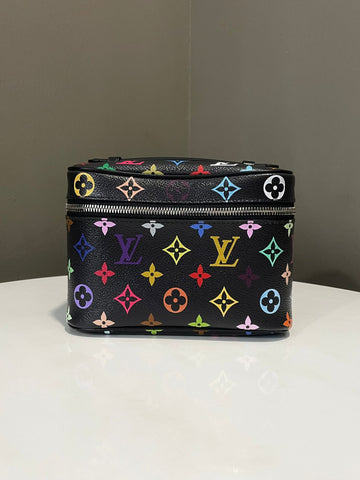 Louis Vuitton X Takashi Murakami Nice Mini Vanity Case Black Multicolor