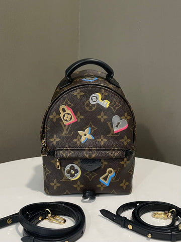 Louis Vuitton Love Lock Palm Spring Mini Backpack Classic Monogram