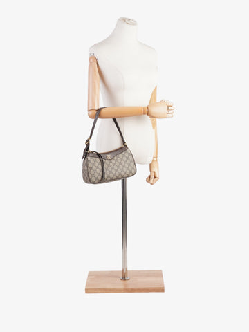 Gucci Ophidia Beige And Ebony GG Supreme Coated Canvas Small