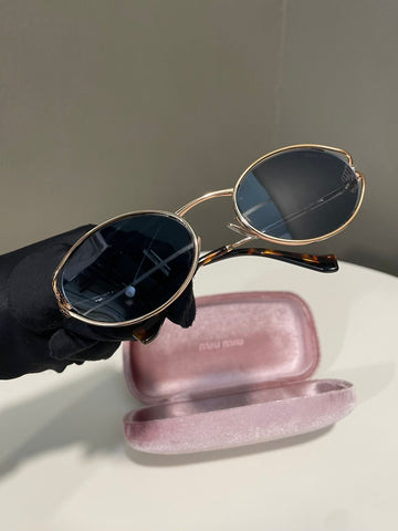 Miu Miu Logo Sunglasses Rose Gold