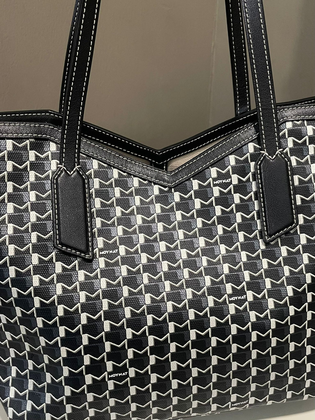 Moynat M Tote Black and White Monogram Canvas