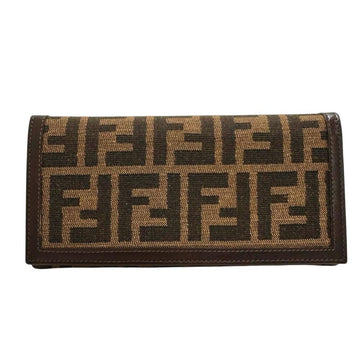 Fendi Zucca Canvas Leather Long Wallet
