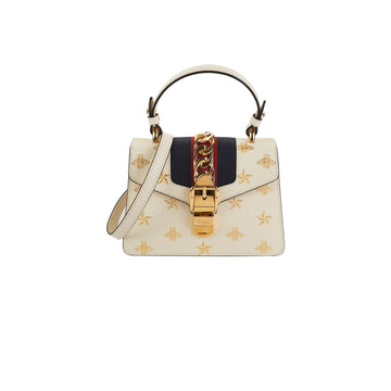 Gucci Sylvie White Mini Top Handle Bag