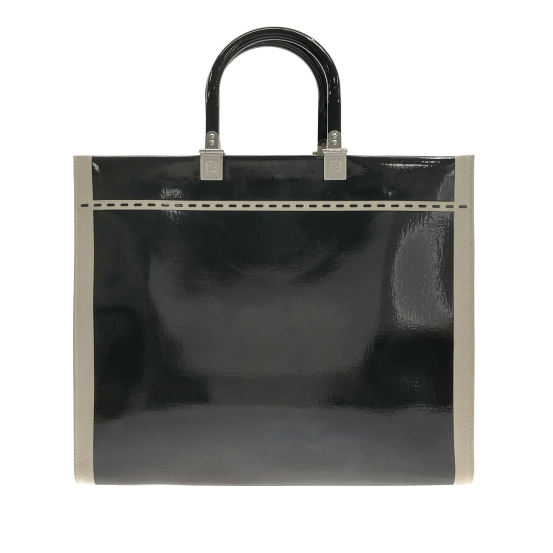 FENDI Medium Patent Sunshine Shopper Tote Satchel