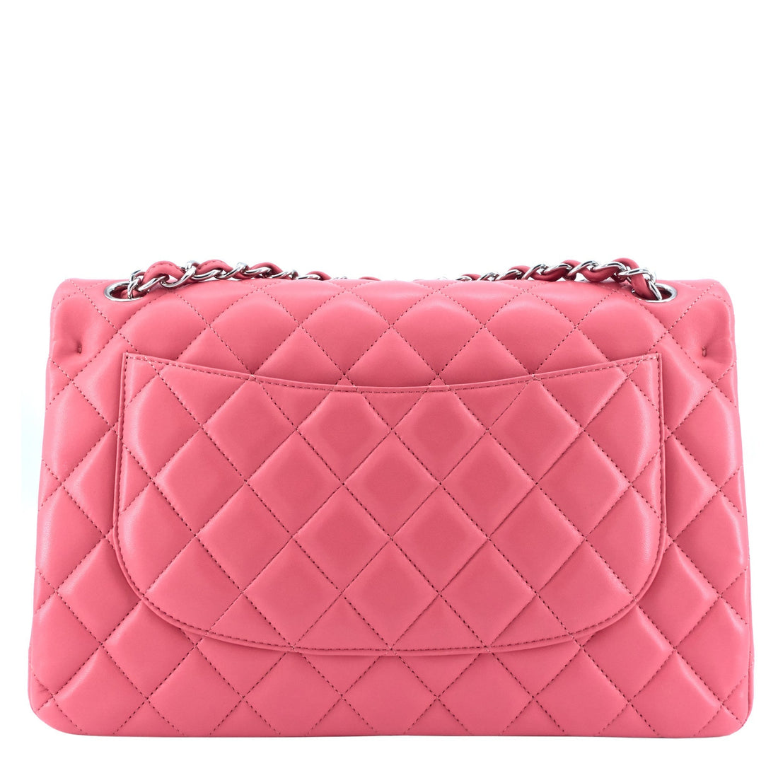 Classic Jumbo Double Flap Lambskin Leather Bag