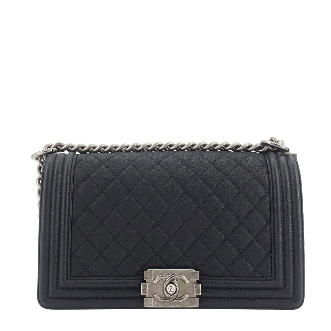 Chanel Boy Old Medium Caviar Leather Bag